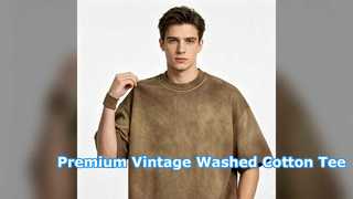 Premium Vintage Washed Cotton Tee Slim Fit Summer Style