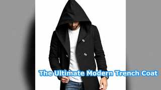 Mens Hooded Trench Coat Stylish Spring Autumn Layering