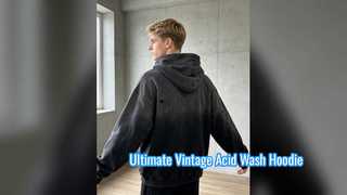 Chiying Vintage Acid Wash Oversized Zip Up Hoodie