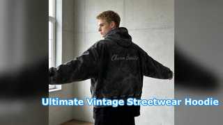 Chiying Vintage Acid Wash Oversized Zip Up Hoodie