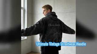 Chiying Vintage Acid Wash Oversized Zip Up Hoodie