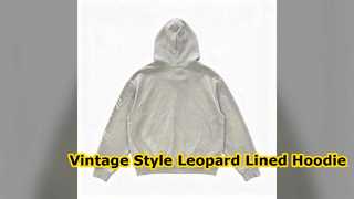 Vintage Leopard Lined Oversized Hoodie for Men